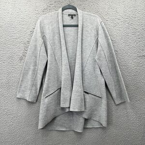 Eileen Fisher Wool Cardigan grey Open Front Knit Lagenlook‎ S Minimal Classic